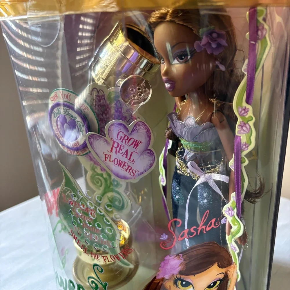 Rare 2008 Bratz Flower Girlz Sasha Doll New In Box Lavender Seeds Patch